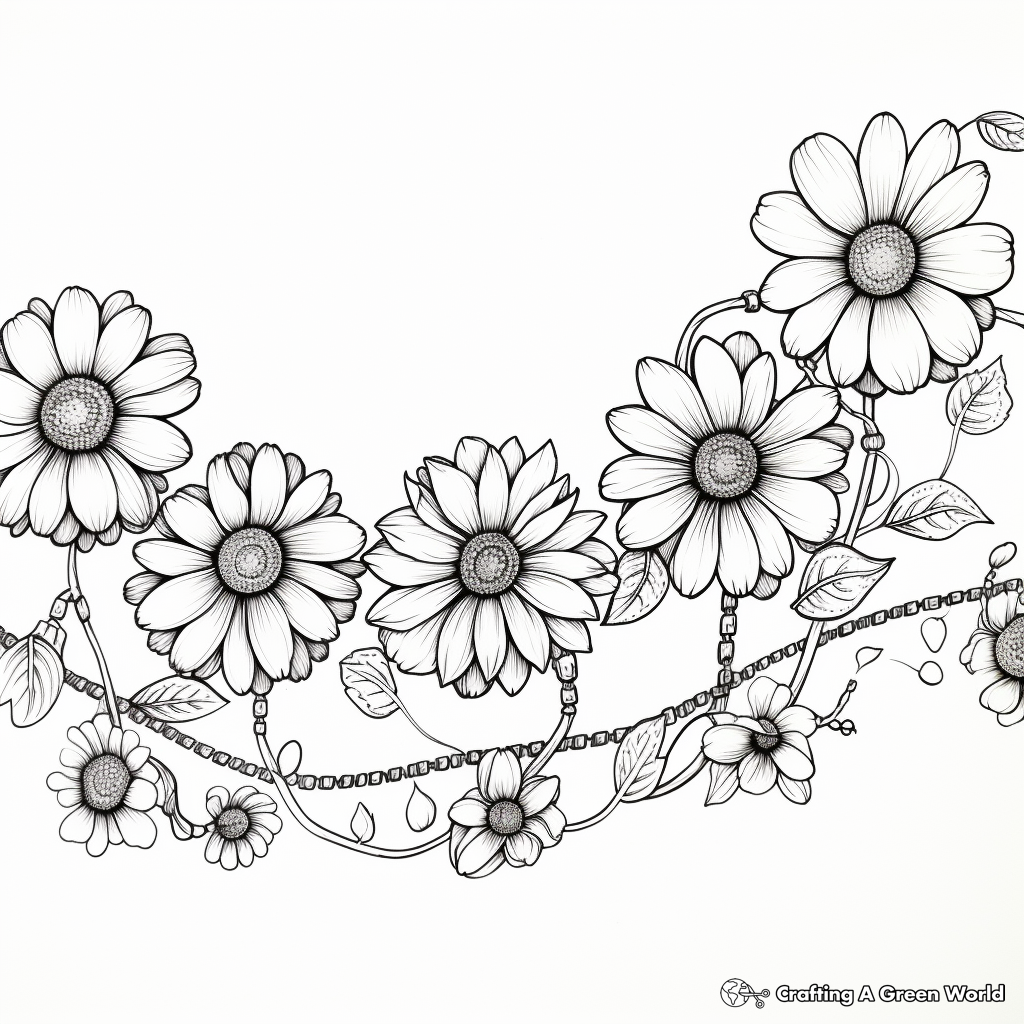 Detailed Daisy Chain Coloring Pages 1