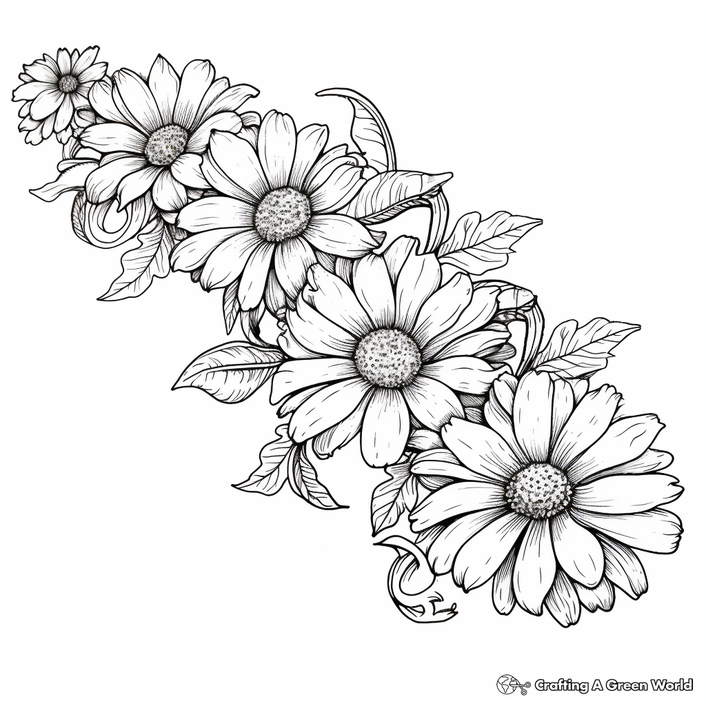 Detailed Daisy Chain Coloring Pages 3