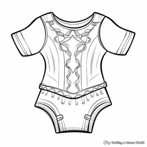 Detailed Dance Leotard Coloring Pages for Adults 3