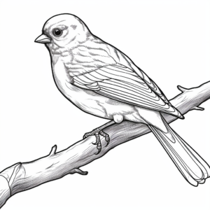 Detailed Dark-eyed Junco Coloring Pages for Adults 1