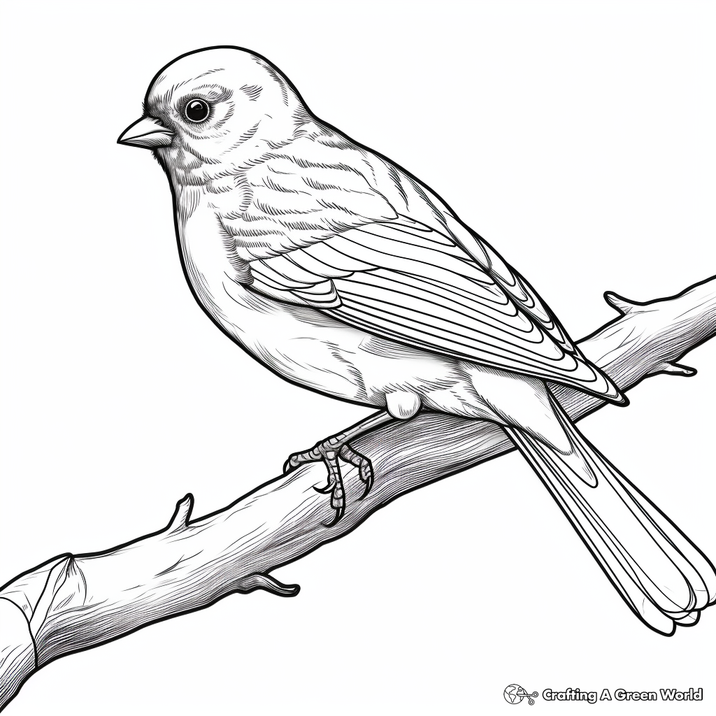 Detailed Dark-eyed Junco Coloring Pages for Adults 1