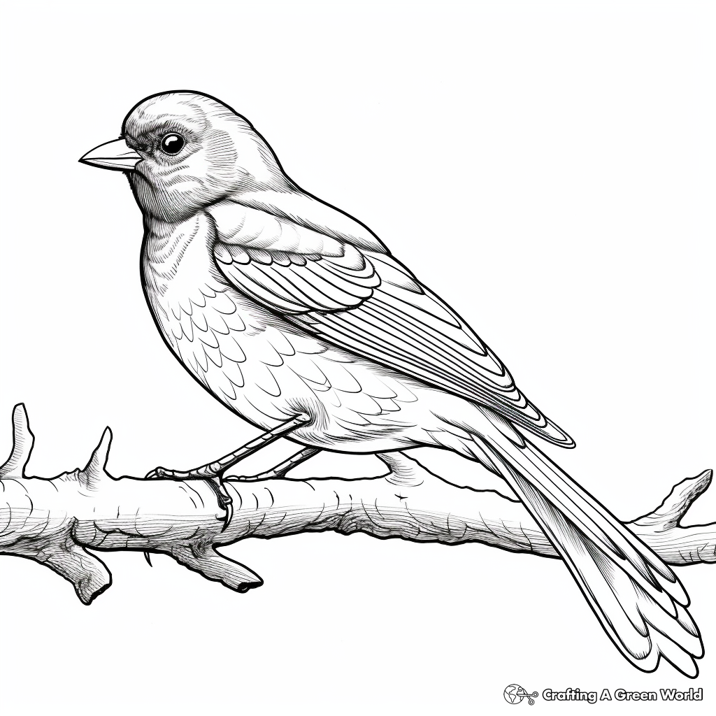 Detailed Dark-eyed Junco Coloring Pages for Adults 3