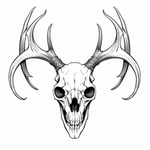 Detailed Deer Skull Coloring Pages for Advanced Artists 3