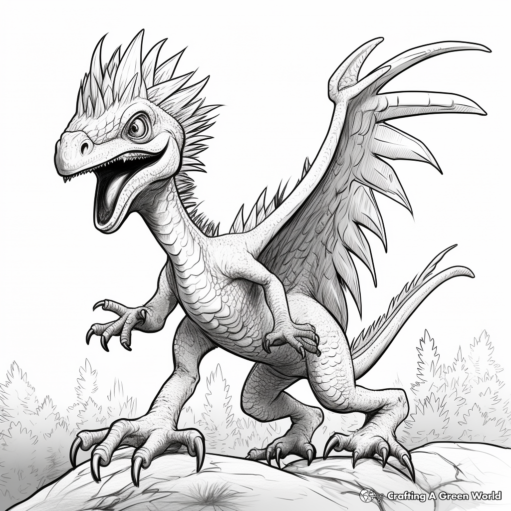 Detailed Deinonychus Coloring Pages for Adults 2