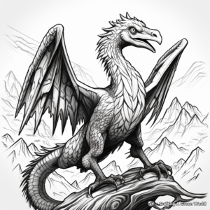 Detailed Deinonychus Coloring Pages for Adults 3