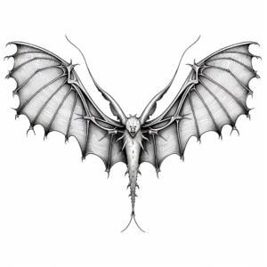 Detailed Diagrams Bat Wings Coloring Pages 3