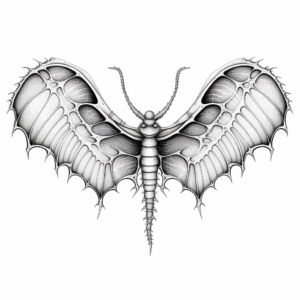 Detailed Diagrams Bat Wings Coloring Pages 4