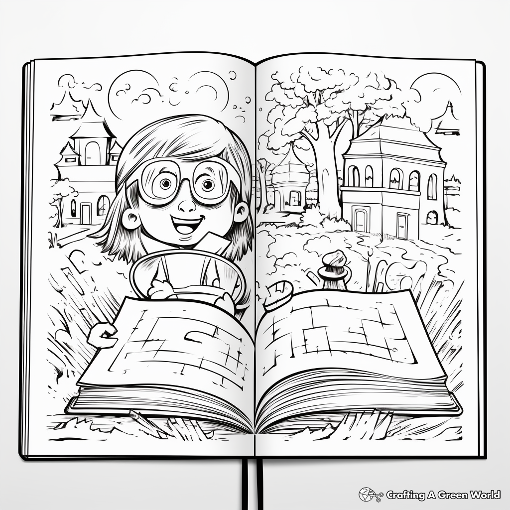 Detailed Dictionary Book Coloring Pages 2