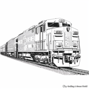 Detailed Diesel Locomotive Train Coloring Pages 2
