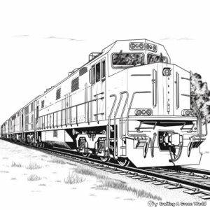 Detailed Diesel Locomotive Train Coloring Pages 3