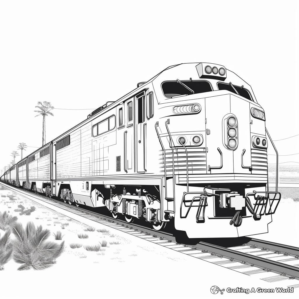 Detailed Diesel Locomotive Train Coloring Pages 4