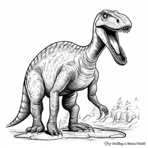 Detailed Diplodocus Dinosaur Coloring Pages for Adults 2