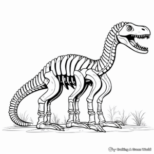 Detailed Diplodocus Skeleton Coloring Pages 1