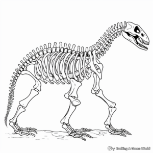 Detailed Diplodocus Skeleton Coloring Pages 3