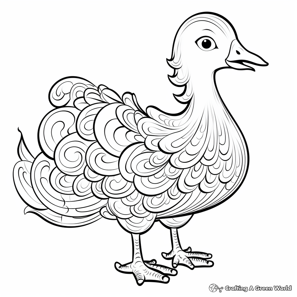 Detailed Dodo Bird Coloring Pages for Adults 2