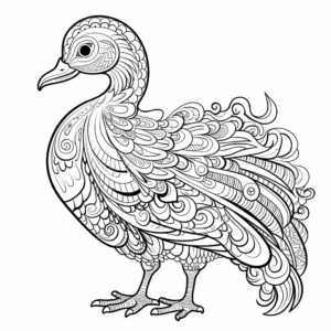 Detailed Dodo Bird Coloring Pages for Adults 3
