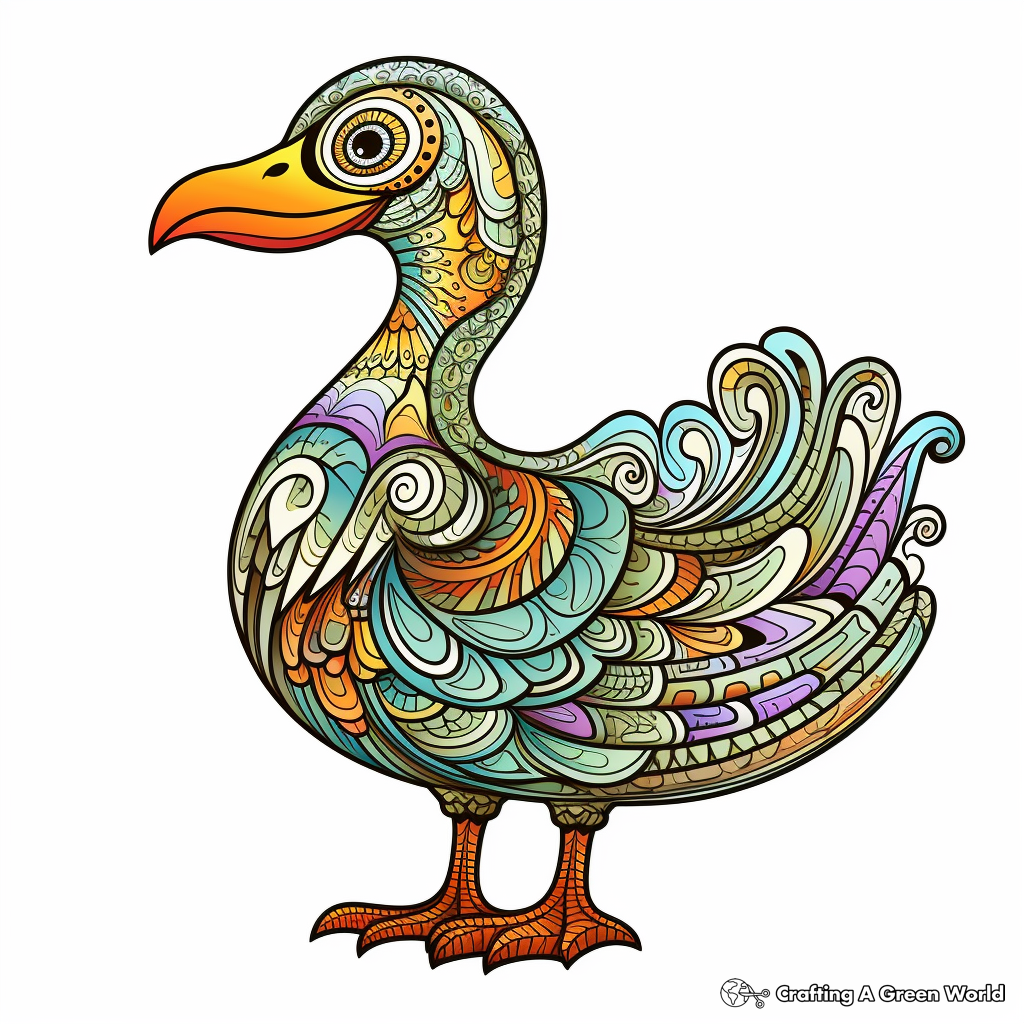 Detailed Dodo Bird Coloring Pages for Adults 4