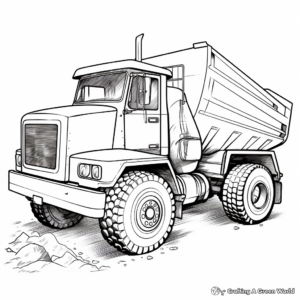 Detailed Dump Truck Coloring Pages 1