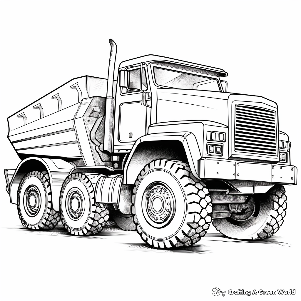 Detailed Dump Truck Coloring Pages 4