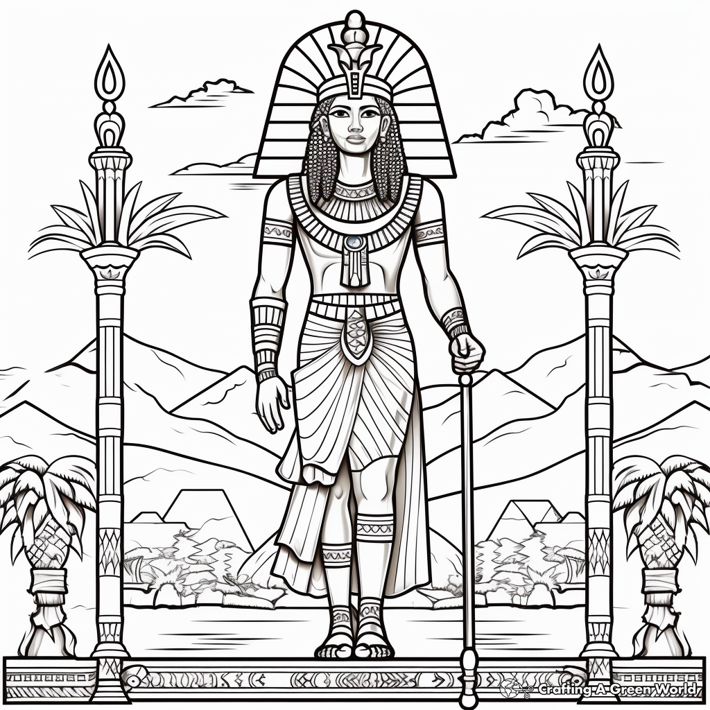 Detailed Egyptian God Coloring Pages 2