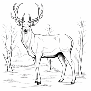 Detailed Elk Bull Coloring Pages For Adults 4