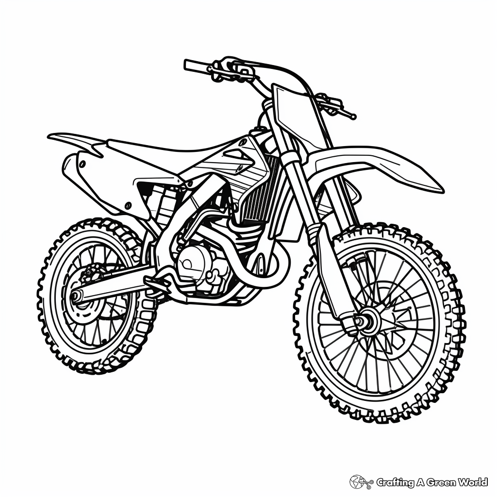 Detailed Enduro Dirt Bike Coloring Pages 1