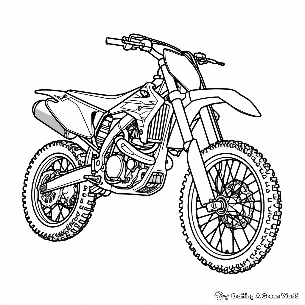 Detailed Enduro Dirt Bike Coloring Pages 4