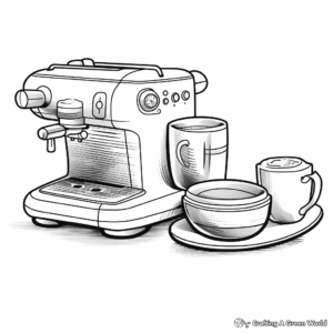 Detailed Espresso Machine Coloring Pages 1