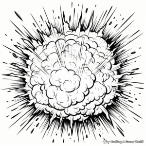 Detailed Fireball Explosion Coloring Pages 1