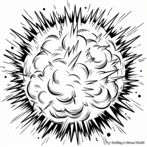 Detailed Fireball Explosion Coloring Pages 2