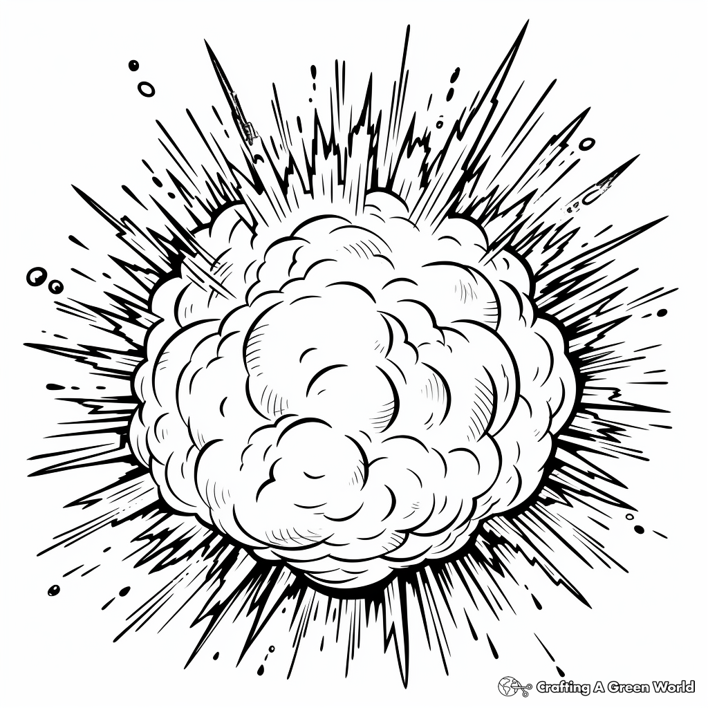 Detailed Fireball Explosion Coloring Pages 4