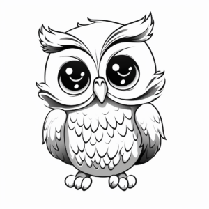 Detailed Fledgling Owl Coloring Sheets for Adults 2