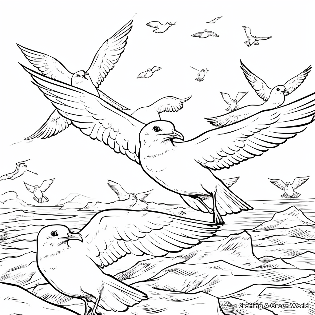 Detailed Flock of Seagulls Coloring Pages 1
