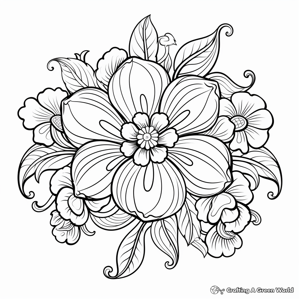 Detailed Floral Mandala Coloring Pages for Adults 2