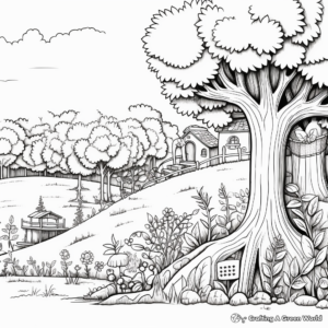Detailed Forest Scene for Arbor Day Coloring Pages 3