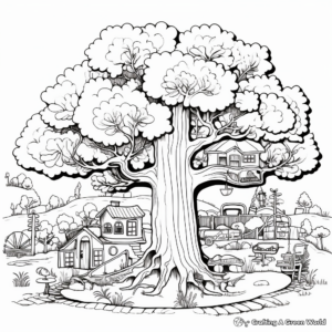 Detailed Forest Scene for Arbor Day Coloring Pages 4