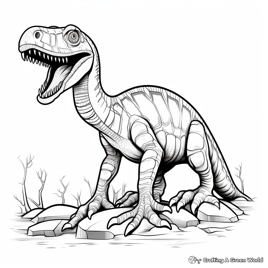 Detailed Fossil Elasmosaurus Coloring Pages 3