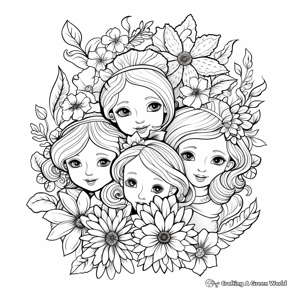 Detailed Four Seasons of the Year Coloring Pages 1