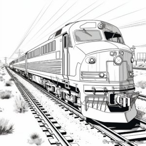 Detailed Freight Train Coloring Pages for Adults 2