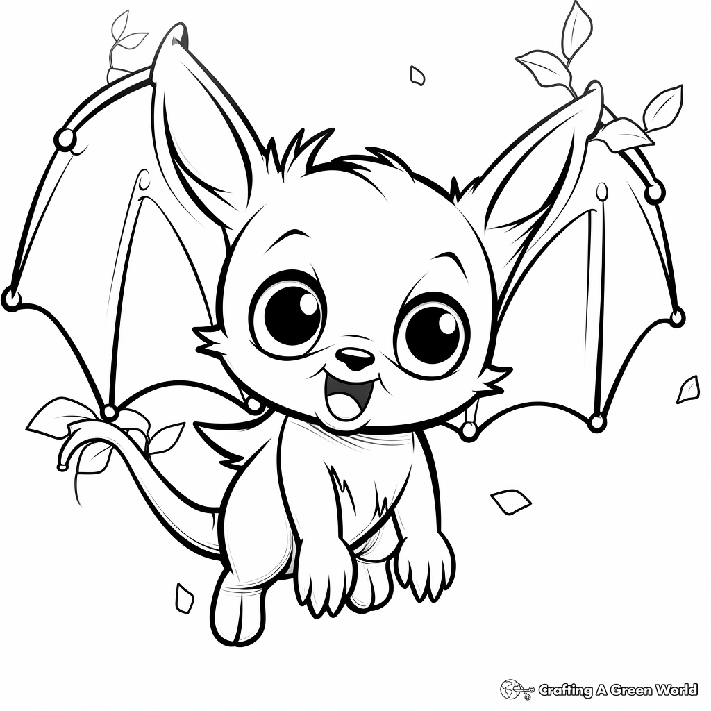 Detailed Fruit Bat Coloring Pages for Adults 2