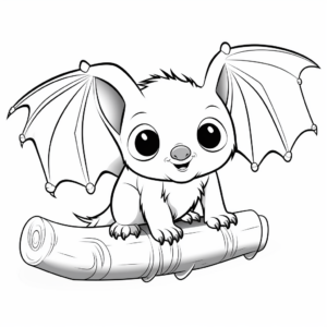 Detailed Fruit Bat Coloring Pages for Adults 4