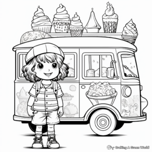 Detailed Gelato Ice Cream Coloring Pages for Adults 2