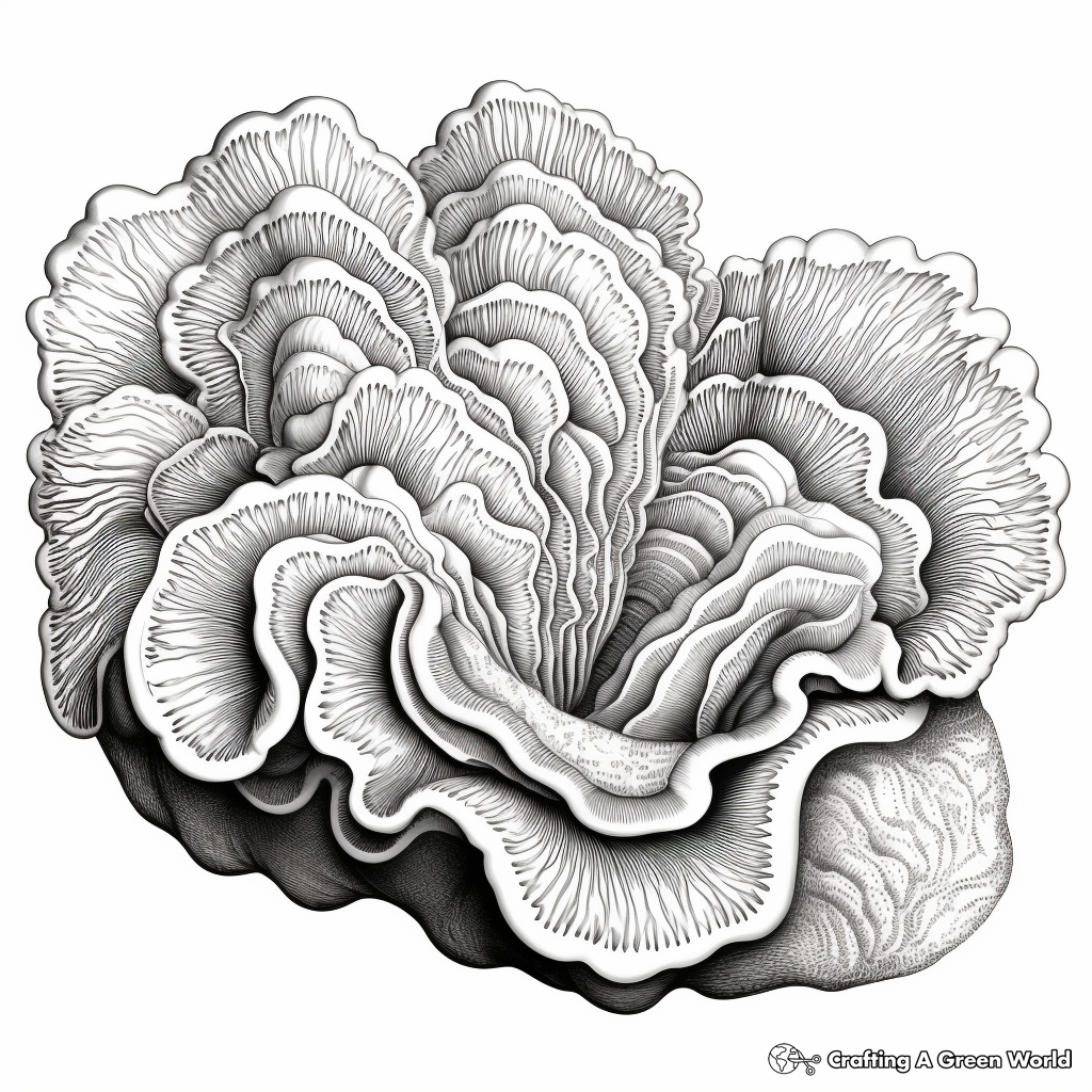 Detailed Giant Clam Coloring Pages for Adults 1