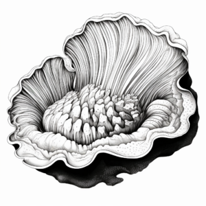Detailed Giant Clam Coloring Pages for Adults 3