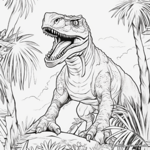 Detailed Giganotosaurus Coloring Pages for Adults 1
