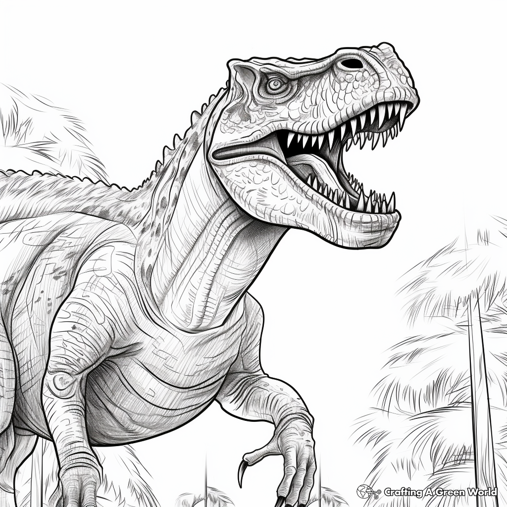 Detailed Giganotosaurus Coloring Pages for Adults 3