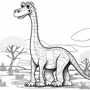 Detailed Giraffatitan Coloring Pages for Adults 2