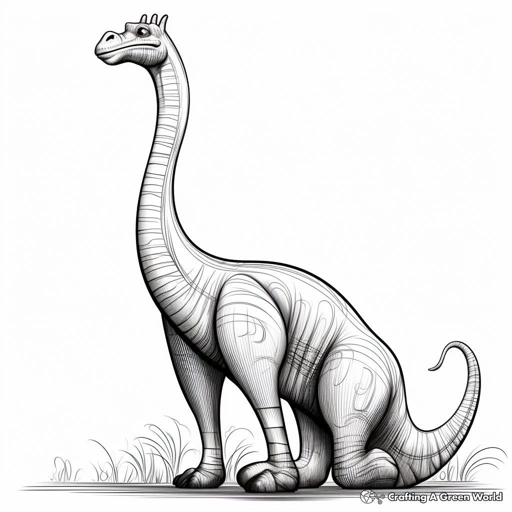 Detailed Giraffatitan Coloring Pages for Adults 4