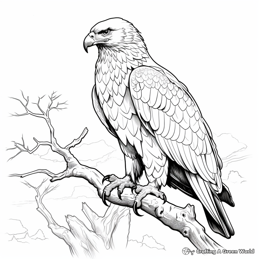Detailed Golden Eagle for Adults Coloring Pages 2