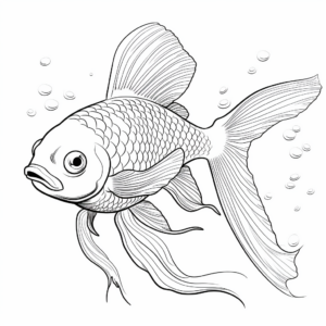 Detailed Goldfish Anatomy Coloring Pages 1